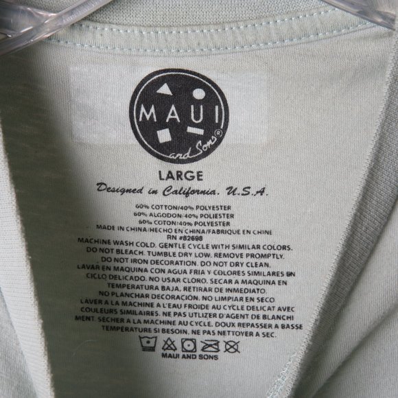 Maui and Sons Florida Soft Green Graphic Palm Trees Tropical Vibes Tshirt Large - Picture 4 of 5